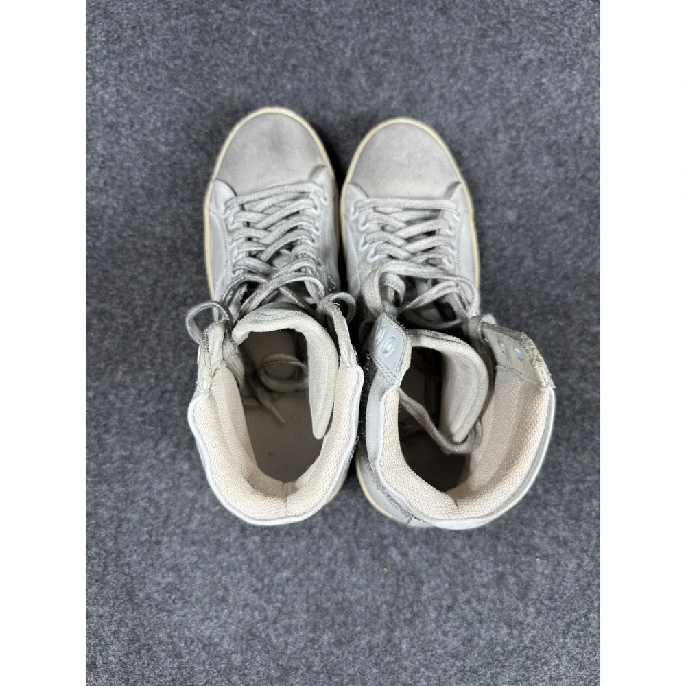 IRO Caleen Sequin High Top Sneakers Womens Size 38 Gray Leather‎ Suede Glitter